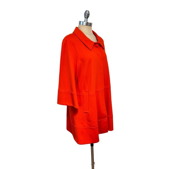 Francie Hargrove Designer Womens Orange 3/4 Sleeve Button Front Jacket Medium - Picture 2 of 4